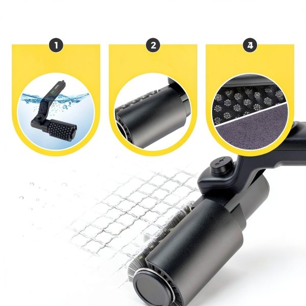 Electric Rotary Grill Brush YKYI 304 Stainless Steel 3‑Speed, Black-1