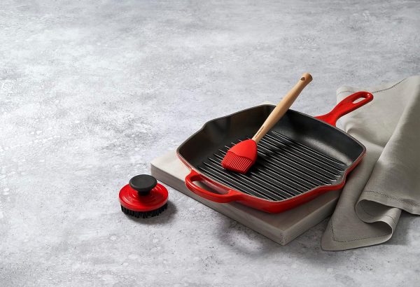 Le Creuset Grill Brush Nylon 3.25 inch Cerise Heat Resistant-2