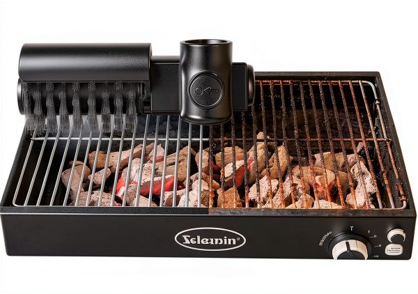 Electric Rotary Grill Brush YKYI 304 Stainless Steel 3‑Speed, Black-4