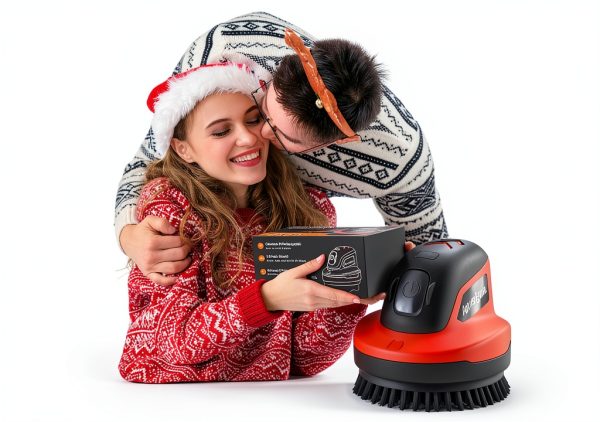 Cordless Electric Grill Brush Anysigma Replaceable Heads Red-5